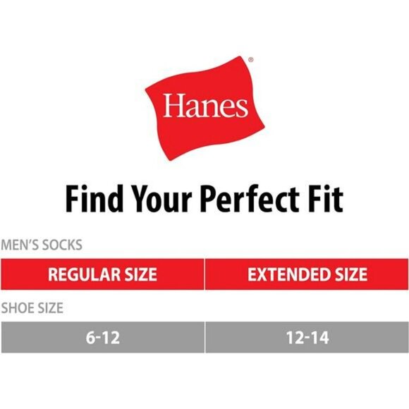 Hanes Mens Crew Socks 12 Pack Cushioned Double Tough Odor Moisture Wicking - Picture 5 of 7
